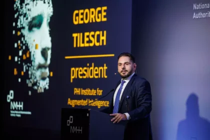 George Tilesch, president of the PHI Institute for Augmented Intelligence is speaking at the "Humans in Charge – Steering the AI Age Responsibly" conference in Budapest on 2 October 2023